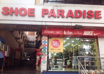 Shoe Paradise storefront on Jangali Maharaj Road, Pune